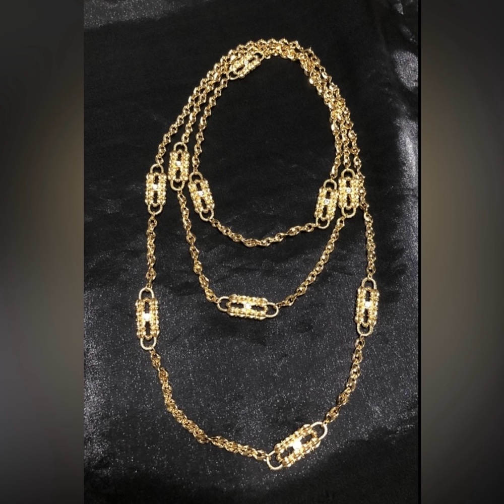 Vintage JBK (Jacqueline Bouvier Kennedy) signed Paper Clip convertible necklace